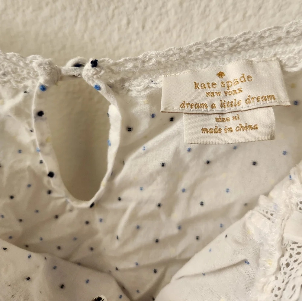 Kate Spade Sleepwear Chemise‎ Nightgown White Polka Dot Women’s Extra Large XL